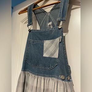 Vintage jean plaid skirtall- sz small